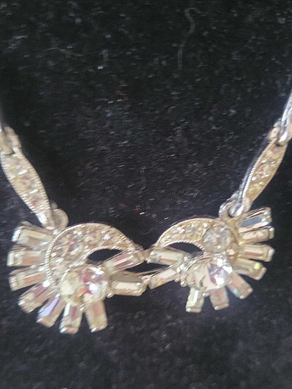 BOGOFF Rhodium Sunburst Necklace and Screwback Earring Set Mid Century - Picture 2 of 11